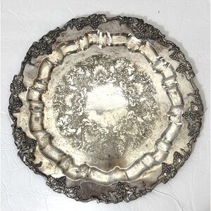 Antique Barbour Silver Co. Large round numbered platter charger plate butler